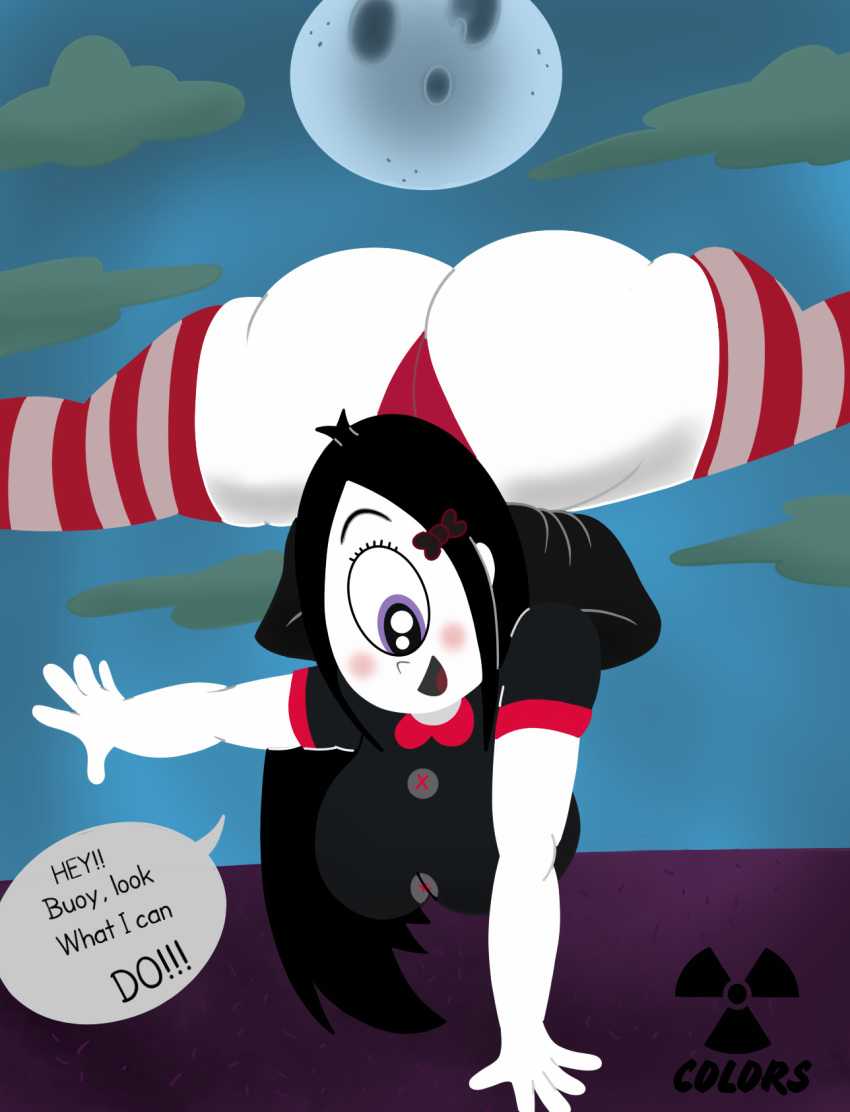 ass_up big_ass big_penis cyclops goth handstand iris_(ruby_gloom) panties ruby_gloom_(franchise) stockings striped_legwear thick_thighs