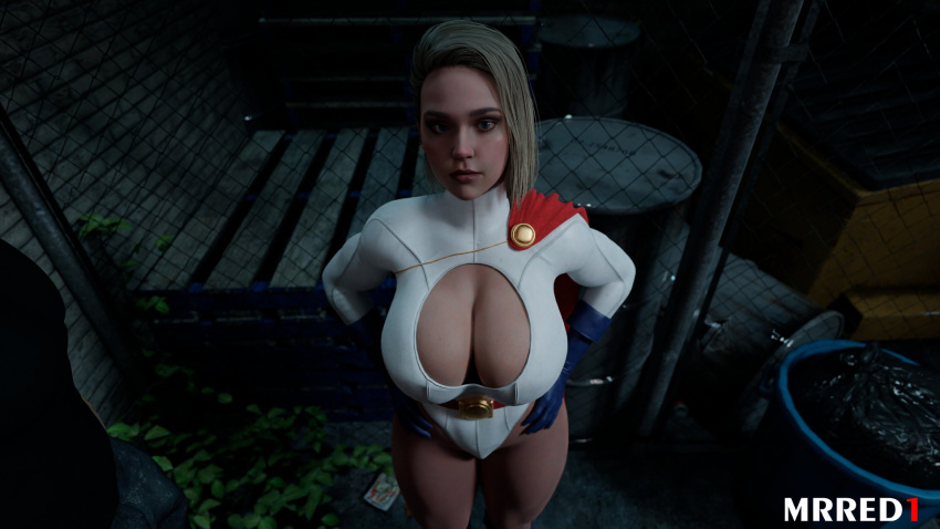 1girls 3d athletic athletic_female before_sex big_breasts blender blonde_hair blue_eyes boob_window boots breasts cape dc dc_comics female female_only fit_female fitness fully_clothed huge_breasts imminent_sex injustice_2 karen_starr large_breasts leotard mrred1 power_girl preview solo standing