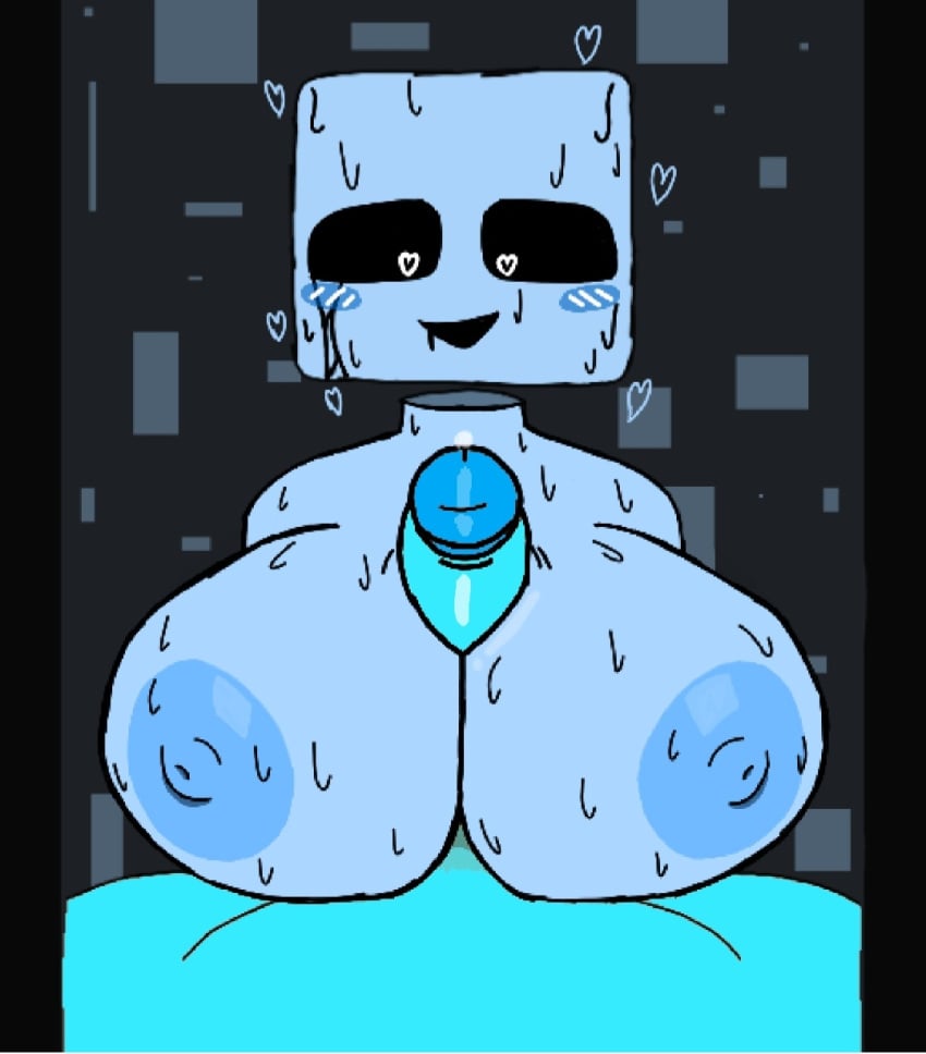 1boy 1girls beat_banger big_breasts edit heart_eyes jsab just_shapes_and_beats paizuri precum sad_cube sexy_bun255 sweating_profusely titjob toriel_beat_banger