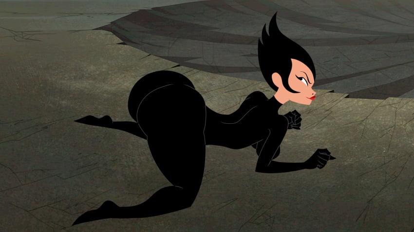 1girls ashi_(samurai_jack) ass ass_up big_ass black_hair bodysuit clairescafe female samurai_jack skintight solo