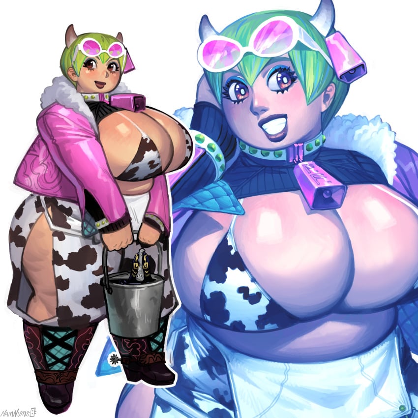 1girls alternate_costume cow_print foo_fighters huge_breasts jojo's_bizarre_adventure namnums pinup stagbeetle stone_ocean tagme thick thick_thighs