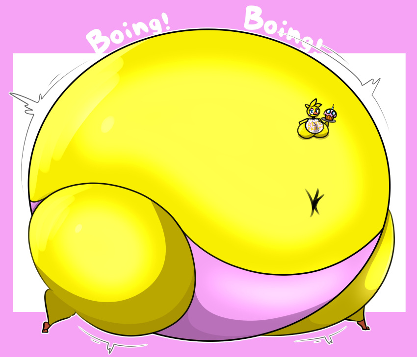 1girls big_breasts breasts female female_only five_nights_at_freddy's huge_breasts monobutt morbidly_obese morbidly_obese_female puffster3 solo thick_thighs toy_chica_(fnaf) wide_hips