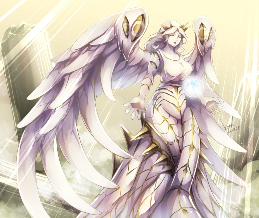 angel duel_monster female golem k.nock living_statue megalith_ophiel mineral_fauna mineral_humanoid rock rock_creature rock_humanoid stone_body yu-gi-oh!