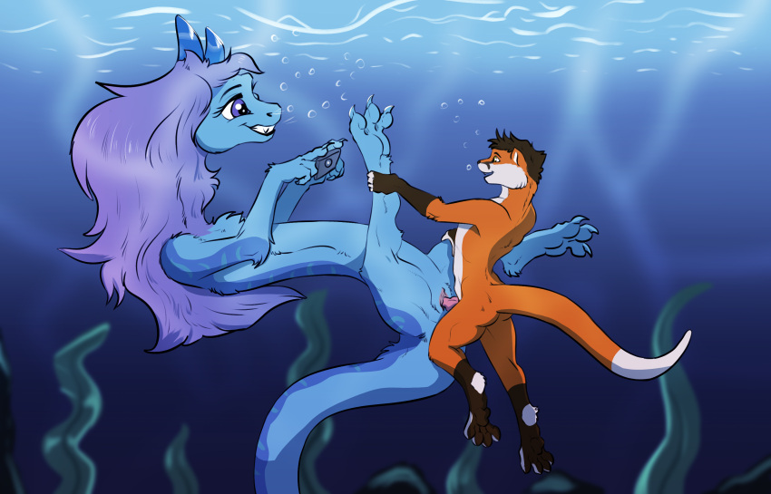 anthro blue_body canid canine disney dragon duo eastern_dragon female female_penetrated fox genitals hair hi_res larger_female larger_penetrated leg_grab male male/female male_penetrating male_penetrating_female mammal open_mouth orange_body penetration penile penile_penetration penis penis_in_pussy purple_eyes purple_hair pussy raya_and_the_last_dragon sex sisu_(ratld) size_difference smaller_male underwater vaginal_penetration vaginal_penetration water werefox_(character) yellow_body zafara_(artist)