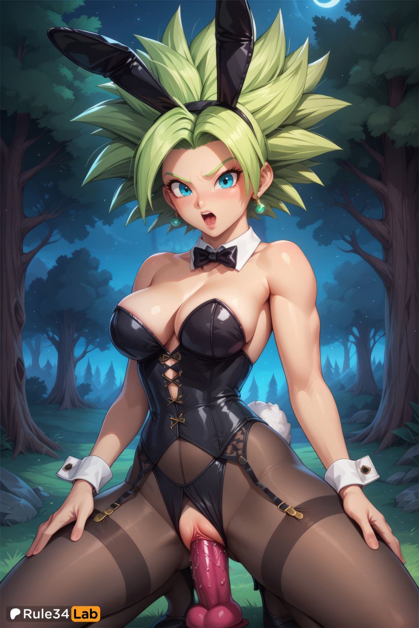 1girls ai_generated animal_ears bare_shoulders black_leotard black_pantyhose blue_eyes blush bow bowtie breasts cleavage clothing_aside crescent_moon detached_collar dildo dildo_in_pussy dildo_insertion dildo_riding dragon_ball dragon_ball_super dragon_ball_z earrings fake_animal_ears fake_tail green_hair hi_res high_heels jewelry kefla large_breasts leotard looking_at_viewer moon night object_insertion open_mouth outdoors pantyhose patreon_logo patreon_username playboy_bunny pussy pussy_juice rabbit_ears rabbit_tail rule34lab sex_toy sky solo spiked_hair spread_legs strapless strapless_leotard super_saiyan tail teeth thighband_pantyhose torn_clothes torn_pantyhose uncensored vaginal_insertion vaginal_masturbation vaginal_object_insertion vaginal_penetration wrist_cuffs