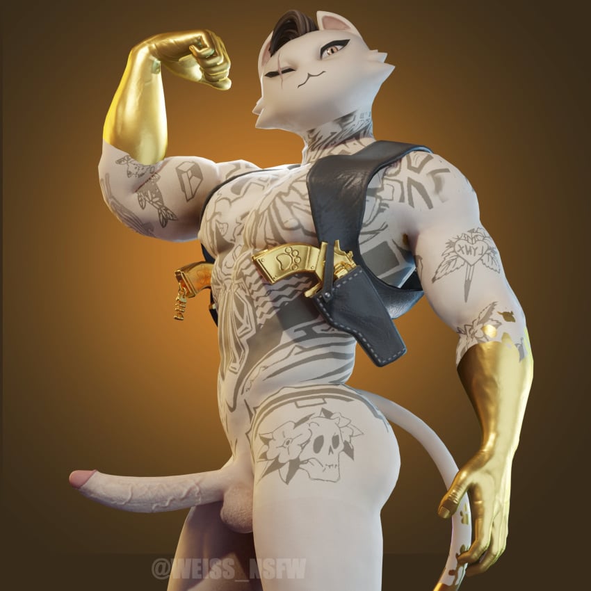 big_ass epic_games felid feline fortnite gay large_ass large_penis male male_only meowdas naked weiss_nsfw