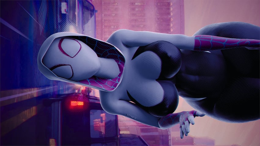 1girls 3d 3d_(artwork) abs athletic athletic_female belly_button_visible_through_clothing big_ass big_breasts breasts gwen_stacy looking_at_viewer marvel marvel_comics mask masked masked_female nipple_bulge spider-gwen spider-man:_across_the_spider-verse spider-man:_into_the_spider-verse spider-man_(series) tagme thick_thighs voluptuous voluptuous_female wide_hips wotm8h8