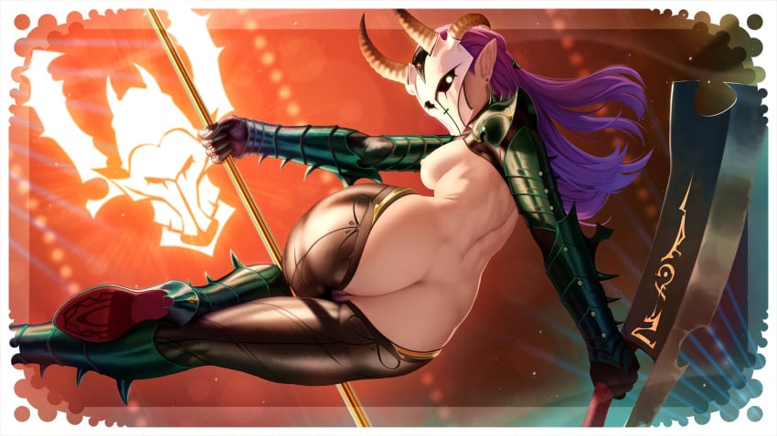 1girls armor ass ass_focus big_ass big_breasts breasts child_bearing_hips clothing dark_eldar drukhari earrings eye_contact female female_focus female_only genitals hair hairy_pussy humanoid humanoid_pointy_ears legwear light-skinned_female light_skin long_hair looking_at_viewer nipples no_bra no_panties pole pole_dancing purple_hair purple_pubic_hair pussy pussy_hair pussy_lips solo solo_female solo_focus stripper_pole themaestronoob thick_ass thick_thighs thighs voluptuous voluptuous_female warhammer_(franchise) warhammer_40k wide_hips