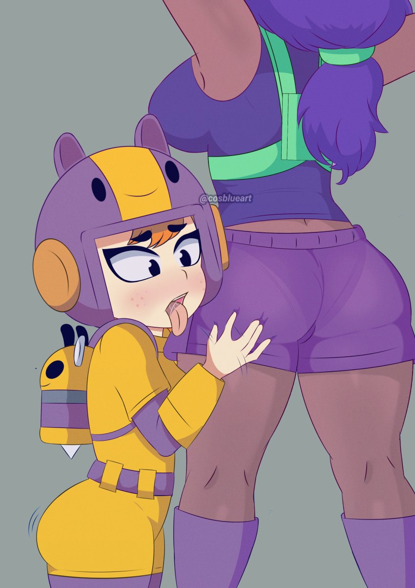 bea_(brawl_stars) big_ass big_breasts big_butt brawl_stars cosblueart expressionless rosa_(brawl_stars) spanking_ass tagme thong_bikini