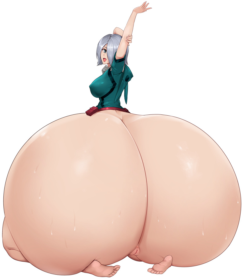 1girls 2023 5_fingers 5_toes anus ass ass_bigger_than_body ass_bigger_than_breasts ass_bigger_than_head ass_body ass_focus big_ass big_breasts blue_eyes breasts colossal_ass commission commissioner_upload feet female female_only fiverr gigantic_ass green_shirt grey_hair huge_ass hyper_ass iron_curtainz izuku_midoriya_(hero_outfit) large_ass looking_at_viewer looking_back massive_ass medium_hair metal my_hero_academia open_mouth pussy red_belt reiko_yanagi silver_hair smile solo solo_female stretching sweat sweating sweaty sweaty_ass sweaty_butt thick_thighs white_background wide_hips yanagi_reiko