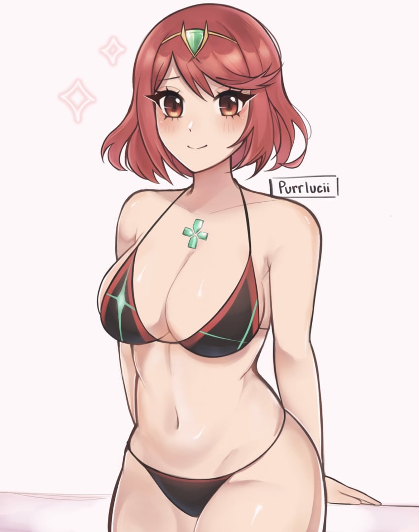 1girls breasts core_crystal female female_only looking_at_viewer monolith_soft nintendo purrlucii pyra red_hair solo tagme xenoblade_(series) xenoblade_chronicles_2