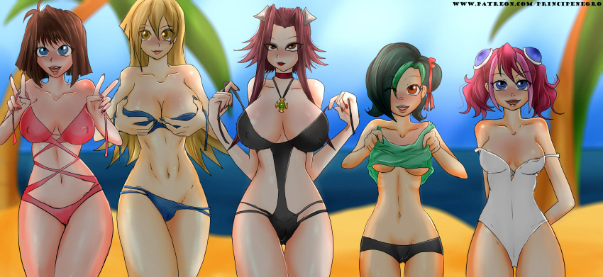 5girls akiza_izinski alexis_rhodes beach bikini female hiiragi_yuzu izayoi_aki kotori_mizuki mazaki_anzu mizuki_kotori principenegro tea_gardner tenjouin_asuka tori_meadows yu-gi-oh! yu-gi-oh!_5d's yu-gi-oh!_arc-v yu-gi-oh!_duel_monsters yu-gi-oh!_gx yu-gi-oh!_zexal yuzu_hiiragi zuzu_boyle