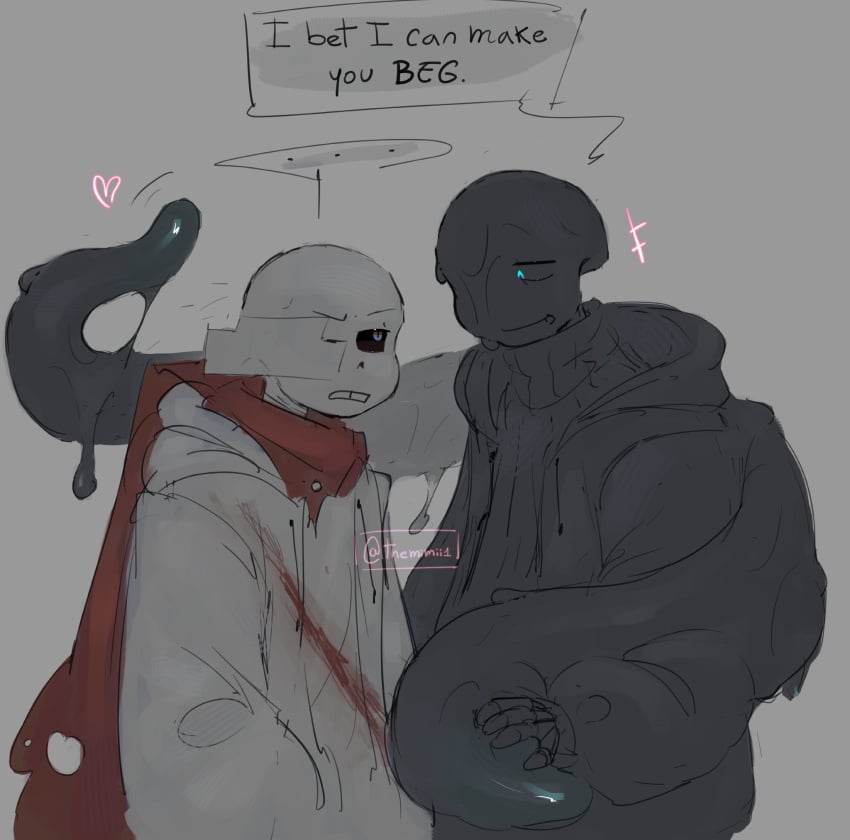 aftertale alternate_universe animated_skeleton confident dialogue dreamtale english_text geno_sans heart instant_loss_2koma male_pregnancy nightmare_sans_(fan_character) sans sans_au skeleton tagme tentacles text themimii1 undertale undertale_(series) undertale_au