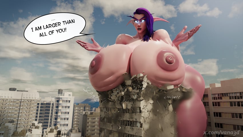 3d 3d_(artwork) blender breasts_bigger_than_head destruction fair_argument_but… female giantess giantess_growth growth huge_ass huge_breasts hyper hyper_ass hyper_breasts night_elf vanasmut world_of_warcraft