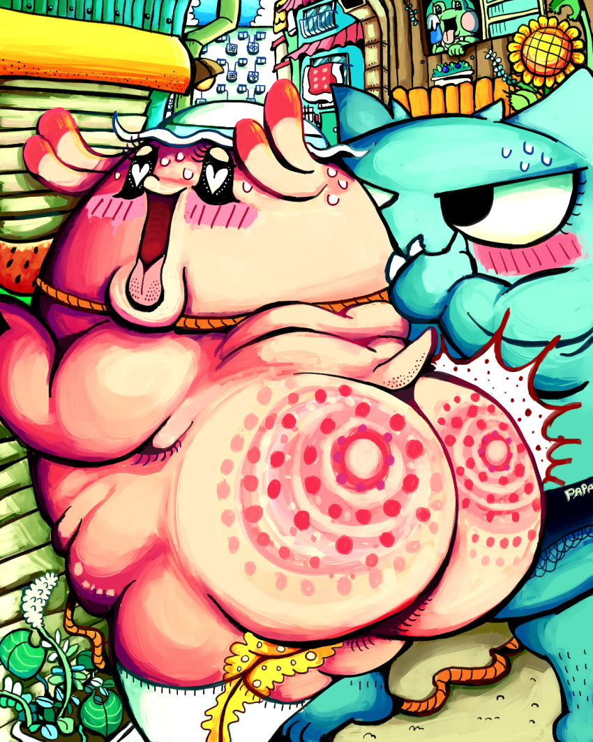 anthro ass chansey fat_ass female gengar hi_res momopi peeing pokémon_(species) pokemon tagme