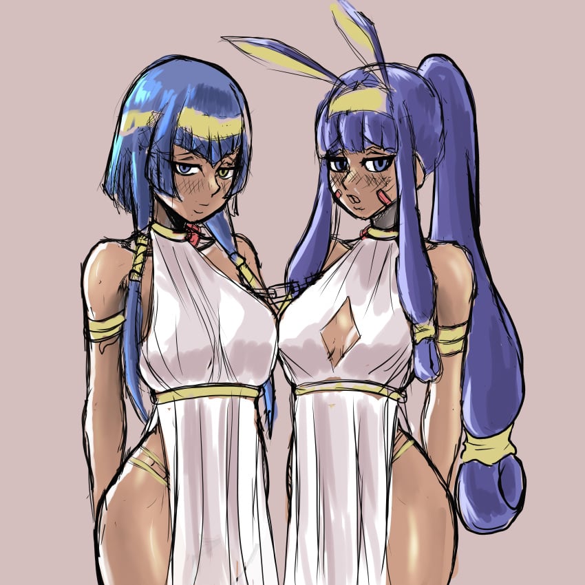 candace_(genshin_impact) egyptian_clothes fate/grand_order fate_(series) fgo genshin_impact heterochromia ndahbear nitocris_(fate) nitocris_(fate/grand_order) nitocris_(swimsuit_assassin)