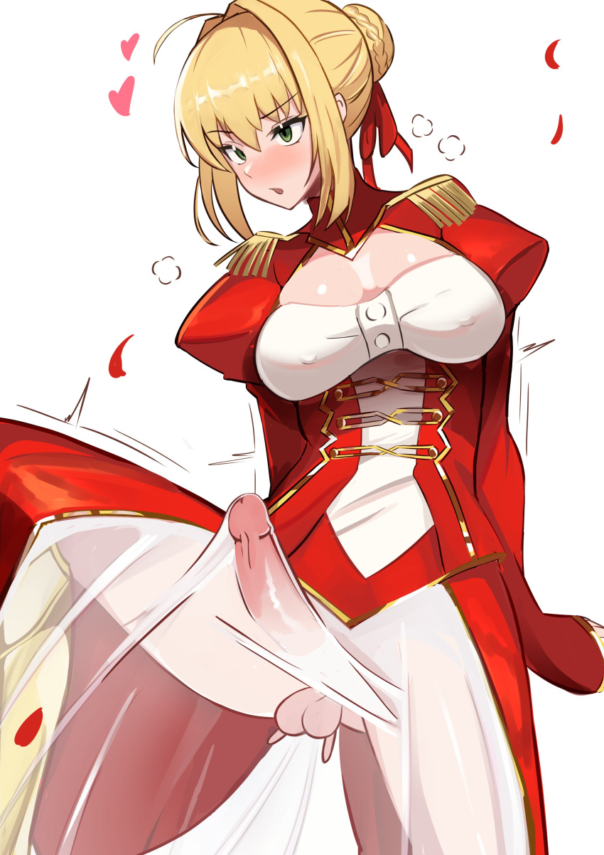 1futa anal anal_fingering anal_masturbation balls big_breasts big_penis blonde_female blonde_futa blonde_hair blush breasts clothed clothing dickgirl erect_penis erection erection_under_clothes erection_under_skirt fate/extra fate/grand_order fate_(series) fingering futa_only futanari green_eyes heart human large_breasts large_penis light-skinned_futanari light_skin long_hair long_penis masturbating masturbation mostly_clothed nero_claudius_(fate) nipple_bulge penis penis_out penis_under_clothes penis_under_skirt see-through see-through_clothing solo solo_futa tenting translucent yoshiwo_senpai