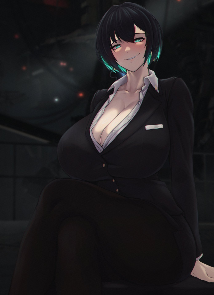 1920x1080 1girls 2020s 2023 absurd_res absurdres allmind_(armored_core_6) armored_core armored_core_6 big_breasts black_suit blue_eyes blue_highlights breasts business_attire business_suit business_woman cleavage female female_only fromsoftware fully_clothed gigantic_breasts hair_highlights highlights huge_breasts large_breasts looking_at_viewer office_lady pov revealing_clothes solo suit thick thick_thighs thighs very_high_resolution zer0artzer0