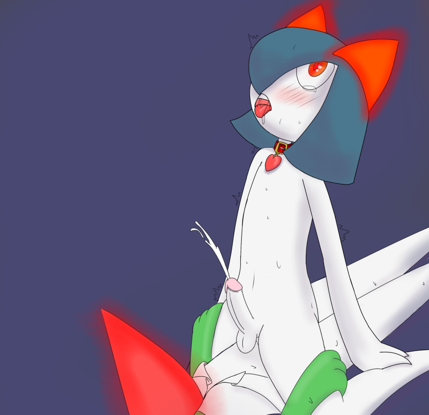 <3_eyes 2boys 3_fingers ahe_gao anal anal_sex balls blue_hair blush blush_lines bodily_fluids collar_tag cowgirl_position cum cumming_while_penetrated cumming_while_penetrating cumshot drooling duo ejaculation eye_roll fingers from_front_position gallade generation_3_pokemon generation_4_pokemon genital_fluids genitals glowing glowing_eyes glowing_horn hair hair_over_eye heart heart_collar_tag hi_res horn humanoid kirlia kirlia_furtive leg_grab looking_pleasured male male/male male_kirlia navel nintendo nude on_bottom on_top one_eye_obstructed orange_eyes penetration penis pokemon pokemon_(species) prostate_orgasm saliva sex shiny_pokemon slim straddling sweat thigh_grab tongue tongue_out yaoi young