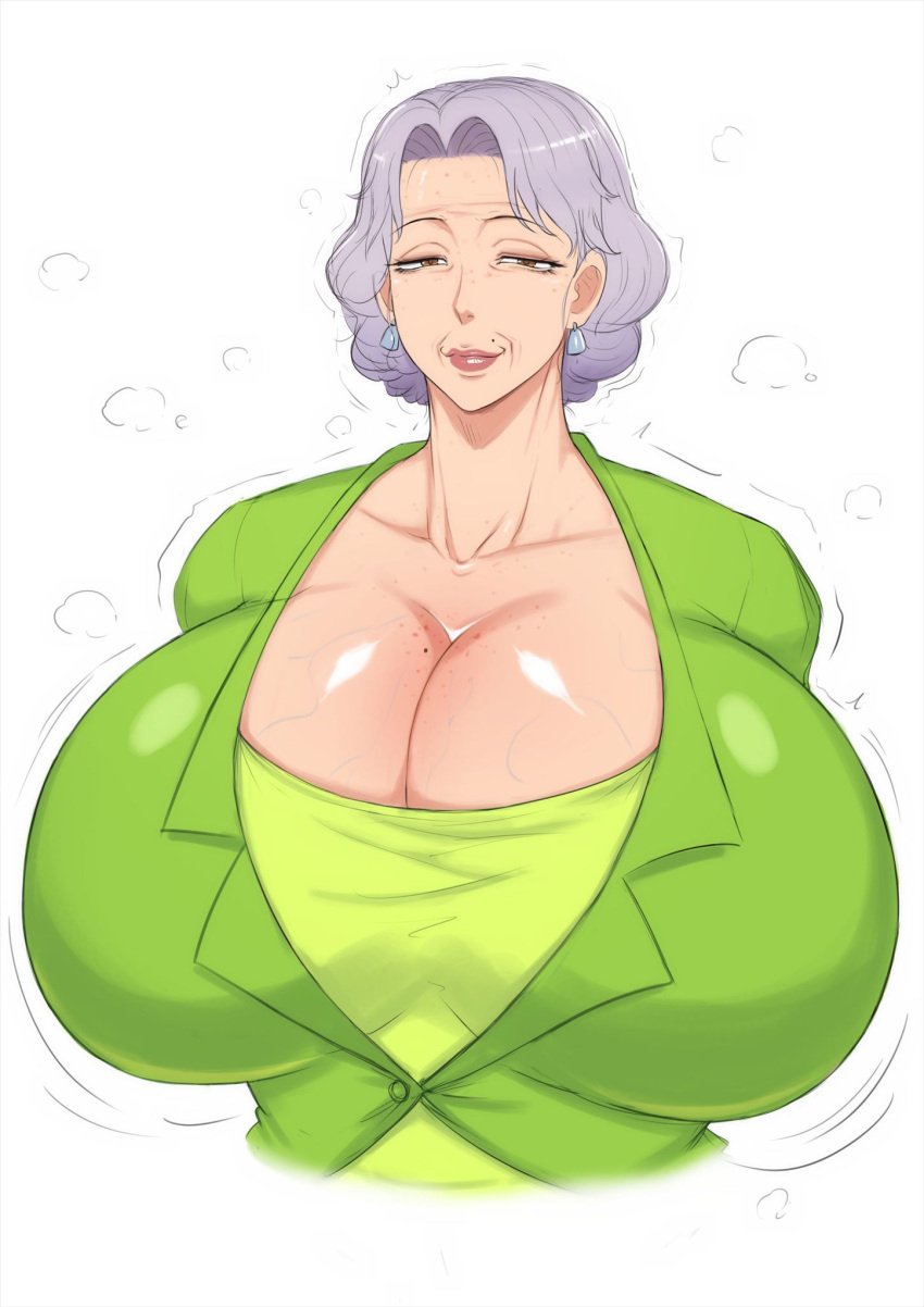 alternate_version_available big_breasts breasts cleavage gilf grey_hair huge_breasts large_breasts massive_breasts mature_female milf mitsuko_inoue_(zxcv) older_female wrinkles zxcv