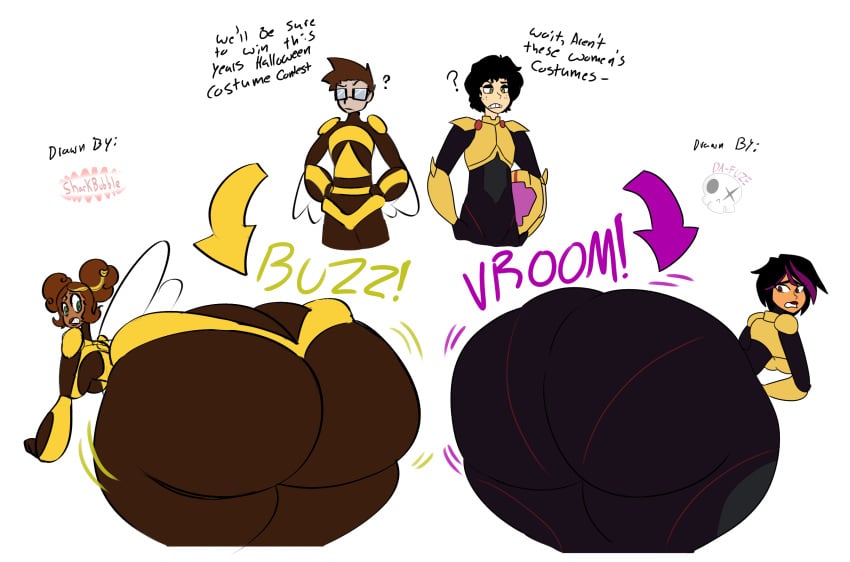 2023 2boys 2girls ass_bigger_than_head ass_expansion ass_focus backboob big_ass big_breasts big_hero_6 bumblebee_(dc) da-fuze dc dc_comics dc_super_hero_girls disney female gogo_tomago huge_ass hyper hyper_ass male marvel multiple_boys multiple_girls sharkbubble tagme