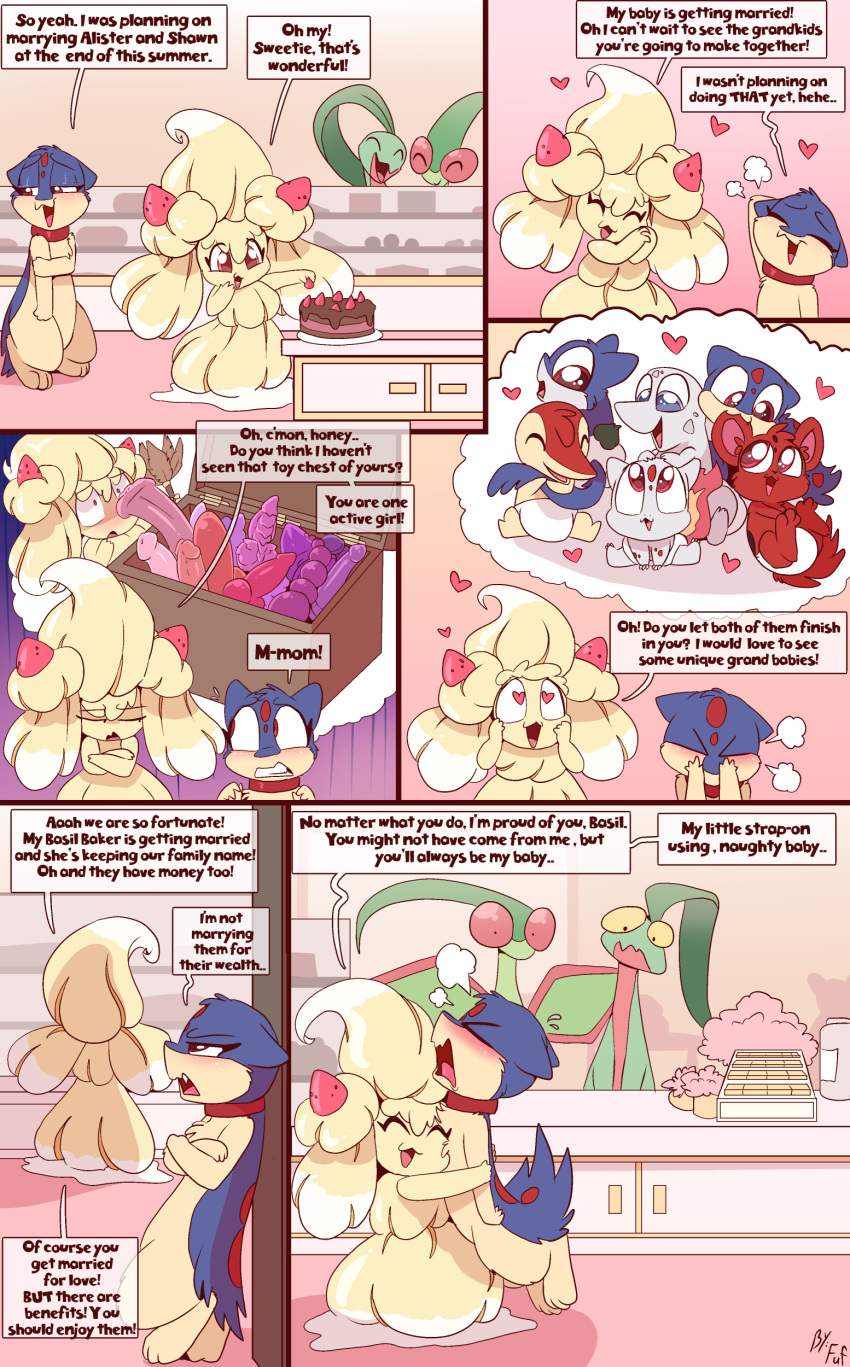 <3_eyes 2022 absurd_res alcremie ambiguous_gender anal_beads animal_dildo animal_sex_toy basil_(lightsoul) blue_body bulbasaur buttplug cake canine_dildo closed_eyes collar comic countershade_face countershade_torso countershading cyndaquil daughter_(lore) dessert dildo duo embrace english_text equine_dildo facial_markings female feral food forehead_markings fruit fuf generation_1_pokemon generation_2_pokemon generation_5_pokemon generation_8_pokemon green_body group half-closed_eyes head_markings heart hi_res hug looking_at_another looking_away markings minccino mother_(lore) mother_and_child_(lore) mother_and_daughter_(lore) multicolored_body narrowed_eyes nintendo open_mouth open_smile parent_(lore) parent_and_child_(lore) parent_and_daughter_(lore) plant plug_(sex_toy) pokemon pokemon_(species) quadruped quilava red_markings semi-anthro sex_toy shocked smile species_request speech_bubble strawberry text thought_bubble two_tone_body white_body