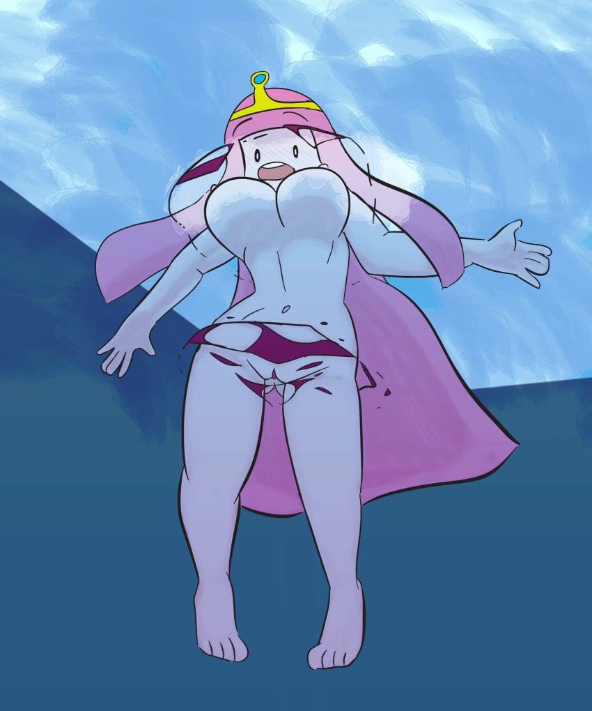 adventure_time breasts embarrassed embarrassed_naked_female embarrassed_nude_female enf female lost_clothes naked nude princess_bubblegum pussy ripped_clothes ripped_clothing shadieart swimsuit tagme torn_clothes wardrobe_malfunction