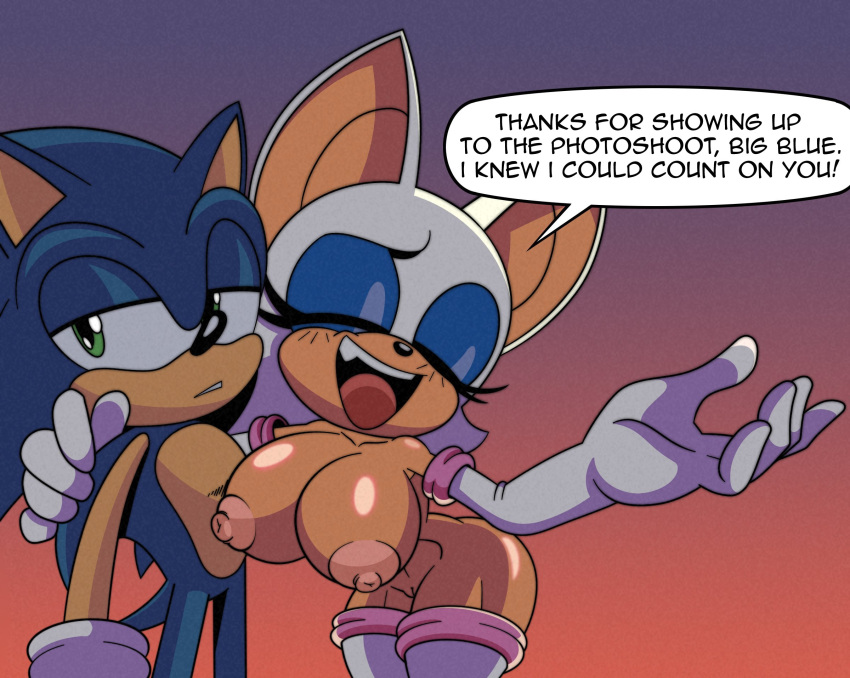 accurate_art_style anthro areola athletic bat bat_ears big_breasts big_nipples bored breasts casual_nudity duo eulipotyphlan female flirting glistening glistening_body glistening_breasts hedgehog hi_res male male/female mammal mobian_monster nipples open_mouth redraw rouge_the_bat sega shortstack sonic_(series) sonic_the_hedgehog sonic_the_hedgehog_(series) toned_female