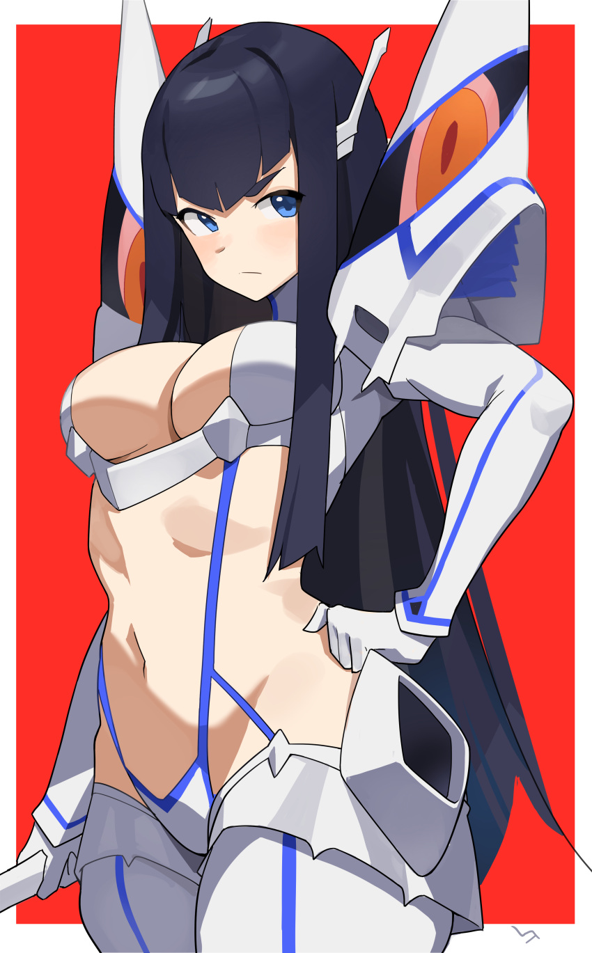 breasts dark_hair junketsu kill_la_kill kiryuuin_satsuki long_hair sword_in_hand t-lex