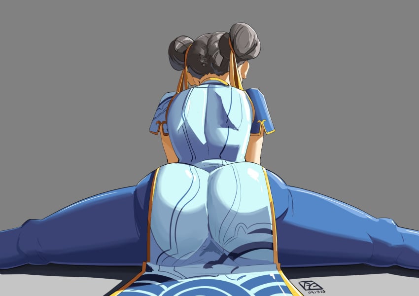 1girls 2023 2d adult adult_female artist_logo artist_signature asian ass ass_focus automatic_giraffe big_ass brown_hair bubble_ass bubble_butt capcom china_dress chinese chinese_clothes chinese_female chun-li clothed clothing double_bun dress facing_away female female_only flexible from_behind fully_clothed huge_ass human human_female human_only legs_apart light-skinned_female light_skin mature mature_female milf no_sex pants round_ass short_sleeves simple_background sitting solo solo_female split splits spread_legs street_fighter street_fighter_6 stretching thick_ass thick_thighs thighs twin_buns voluptuous voluptuous_female yoga_pants