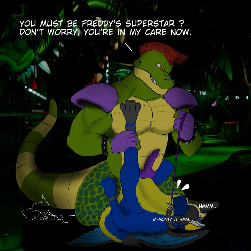 2023 2boys alligator alligatorid anal anal_sex animal_penis annoyed_expression anthro artist_name belly belly_bulge big_cock big_dom_small_sub big_penis bigger_male bigger_on_smaller blue_fur body_fur boner bracelet bulge canine canine_penis collar_tag crocodile crocodilian crocodylid detailed_background digital_drawing_(artwork) digital_media_(artwork) dog_humanoid drakeforrester dubious_consent english english_text erect_penis erect_while_penetrated erection fingerless_gloves five_nights_at_freddy's five_nights_at_freddy's:_security_breach fluffy_tail furry_tail gay gay_anal gay_sex gigantic_ass gloves grabbing_leg green_skin holding_leg huge_bulge huge_cock hybrid implied_anal impossible_fit knot knotted_penis leash leash_and_collar leash_pull leg_around_partner leg_grab leg_up long_tail looking_down_at_another looking_down_at_partner male male/male male_anthro male_only moaning moaning_in_pain moaning_in_pleasure mohawk_(hairstyle) montgomery_gator_(fnaf) muscles muscular_anthro muscular_arms muscular_male muzzle_(object) muzzled nude_male original_character pecs pectorals penile_penetration penis penis_in_anus rape red_hair rough rough_sex scottgames sex shoulder_pads size_difference smile smiling smiling_at_another smiling_at_partner smooth_penis steel_wool_studios stomach_bulge stomach_deformation studded_bracelet tail text thick_penis