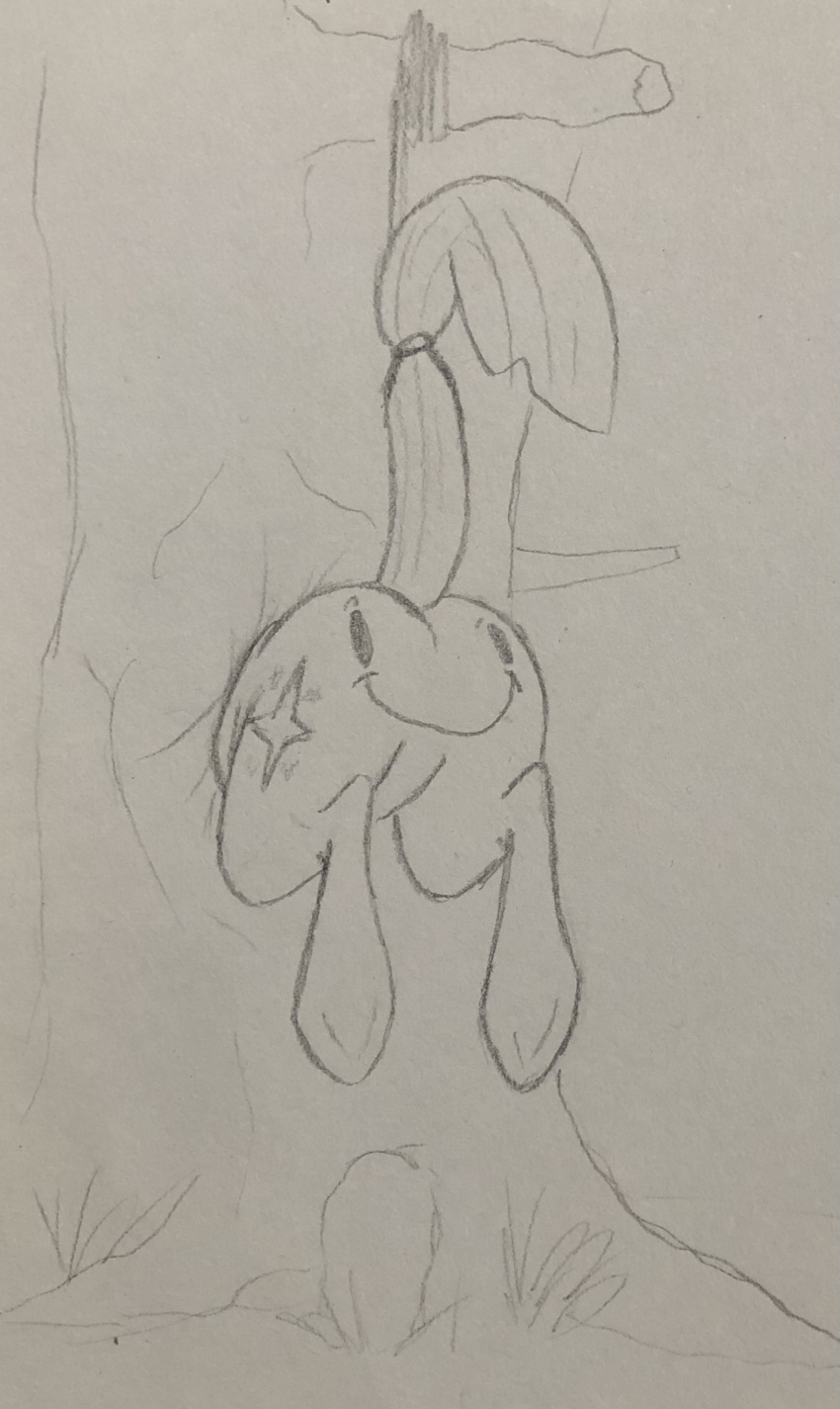 ass ass big_ass big_butt cutie_mark dynamo1940 equine exposed exposed_ass featureless_crotch female feral friendship_is_magic hasbro monochrome my_little_pony smiley_face smiley_face_on_butt stuck stuck_in_object stuck_in_tree tail tail_raised tail_up through_wall traditional_media_(artwork) tree twilight_sparkle_(mlp)