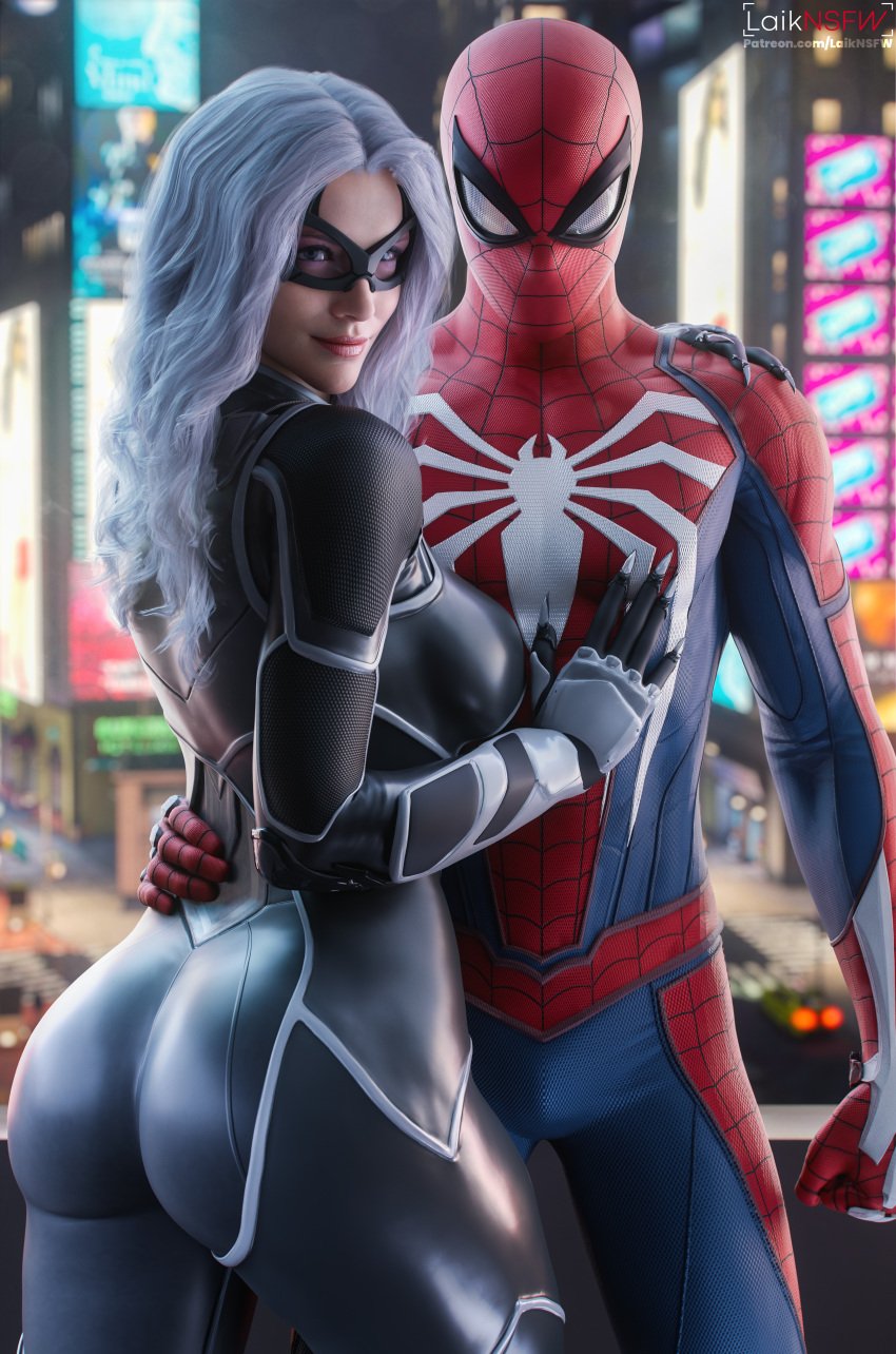 1boy 1boy1girl 1girls 3d accurate_art_style ass black_cat black_cat_(insomniac) black_cat_(marvel) blender blue_eyes couple couple_(romantic) couple_love couples dat_ass felicia_hardy female fully_clothed insomniac_games itslaiknsfw laik3d laiknsfw latex lovers male male/female marvel marvel_comics mask peter_parker romantic romantic_couple spider-man spider-man_(insomniac) spider-man_(ps4) spider-man_(series) straight white_hair