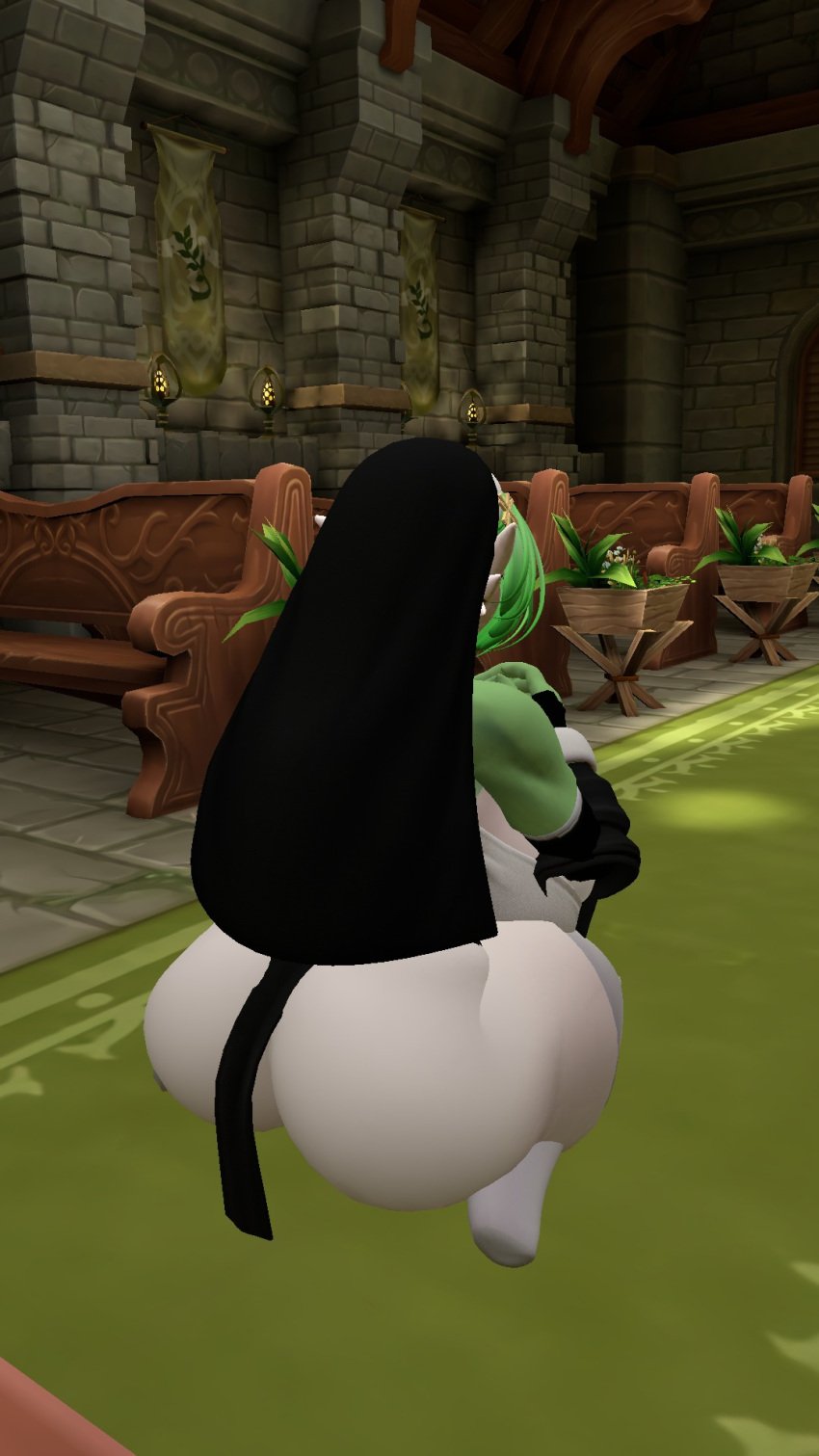 accidental_exposure big_ass big_breasts gardevoir kallylady nun nun_gardevoir_(cervina7) pokemon pokemon_(species) praying tagme thick thick_ass thick_thighs unaware