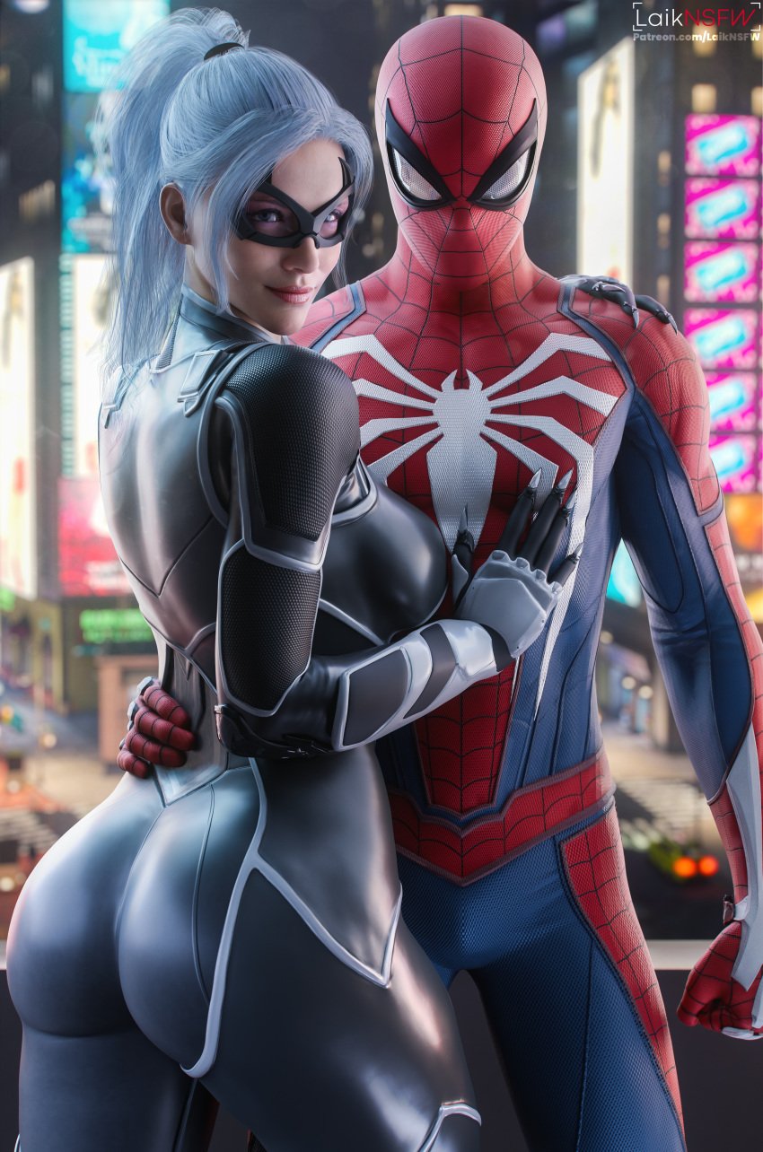 1boy 1boy1girl 1girls 3d accurate_art_style ass black_cat black_cat_(insomniac) black_cat_(marvel) blender blue_eyes couple couple_(romantic) couple_love couples dat_ass felicia_hardy female fully_clothed insomniac_games itslaiknsfw laik3d laiknsfw latex lovers male male/female marvel marvel_comics mask peter_parker romantic romantic_couple spider-man spider-man_(insomniac) spider-man_(ps4) spider-man_(series) straight white_hair