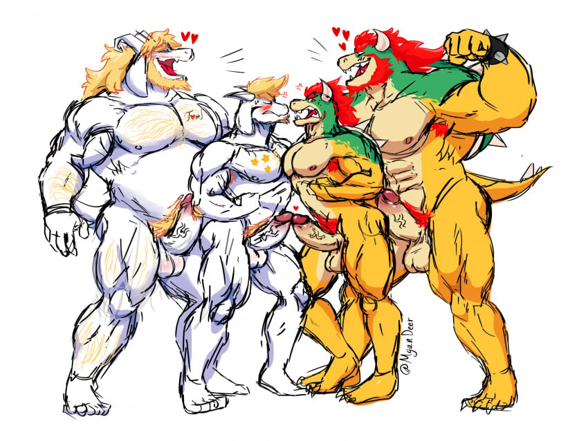 2023 4boys abs amused angry anthro arm_hair asgore_dreemurr asriel_dreemurr barazoku barefoot beard big_biceps biped blonde_beard blonde_body_hair blonde_hair blonde_pubes blush body_hair body_writing boss_monster bovid bowser bowser_jr. bracelet bracelet_only caprine chest_hair chest_tattoo cross-popping_vein crossover emanata erection facial_hair father_(lore) father_and_child_(lore) father_and_son_(lore) feet fist flexing_bicep floppy_ears flower_tattoo fur gay genitals goat green_head green_shell group hair heart heart_above_head heart_tattoo hi_res horn jewelry koopa laugh laugh_emanata leg_hair male male/male male_only mammal mario_(series) morgandeer multiple_boys musclegut muscular muscular_anthro muscular_male name_in_text narrowed_eyes nintendo nipples non-mammal_nipples nude parent_(lore) parent_and_child_(lore) parent_and_son_(lore) pecs pecs_touching penis ponytail pubes red_beard red_eyes red_hair red_pubes rivalry scales scalie shell signature simple_background size_difference smile son_(lore) spiked_bracelet spiked_shell spiked_tail spikes spikes_(anatomy) standing tail tattoo touching_tips undertale undertale_(series) vein veiny_penis white_background white_body white_fur white_penis yellow_body yellow_penis yellow_scales