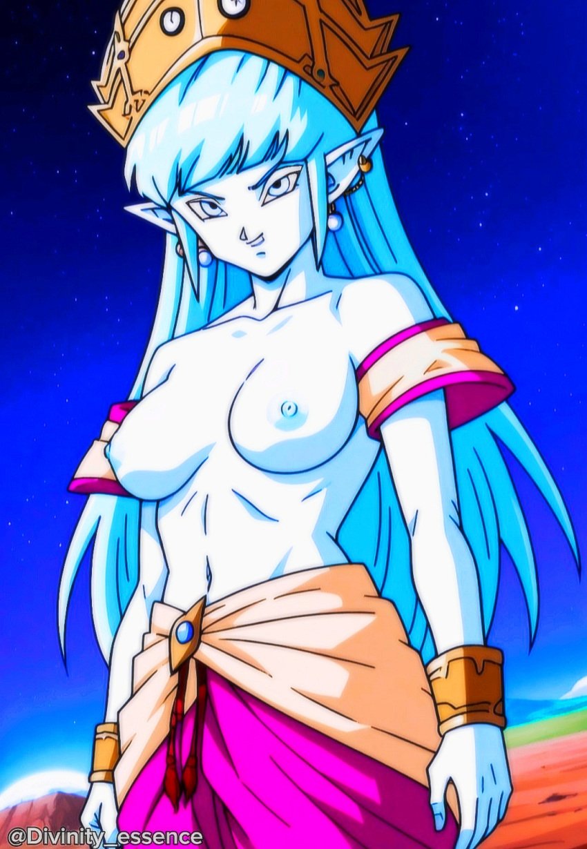 aeos agios ai_generated aios aiosu blue_body blue_eyes blue_hair divinity_essence dragon_ball dragon_ball_heroes goddess ladyaeos perfect_body pointy_ears super_dragon_ball_heroes supreme_kai_of_time time_power_unleashed_form time_power_unleashed_form_(dragon_ball)