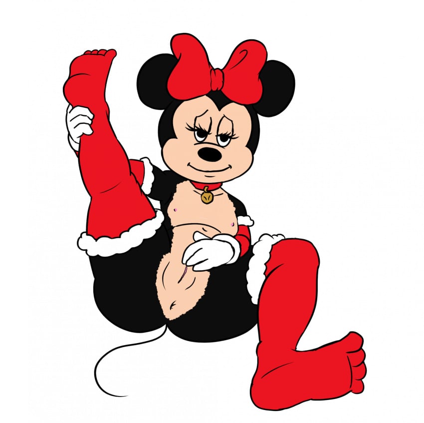 anthro disney flat_chest lordcuckness minnie_mouse mouse nipples pussy spread_legs stockings