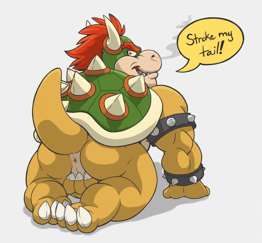 1boy anus ass balls barefoot bowser claws furry furry_only griz_urso koopa male male_only mario_(series) nintendo nude presenting presenting_hindquarters raised_tail scalie solo