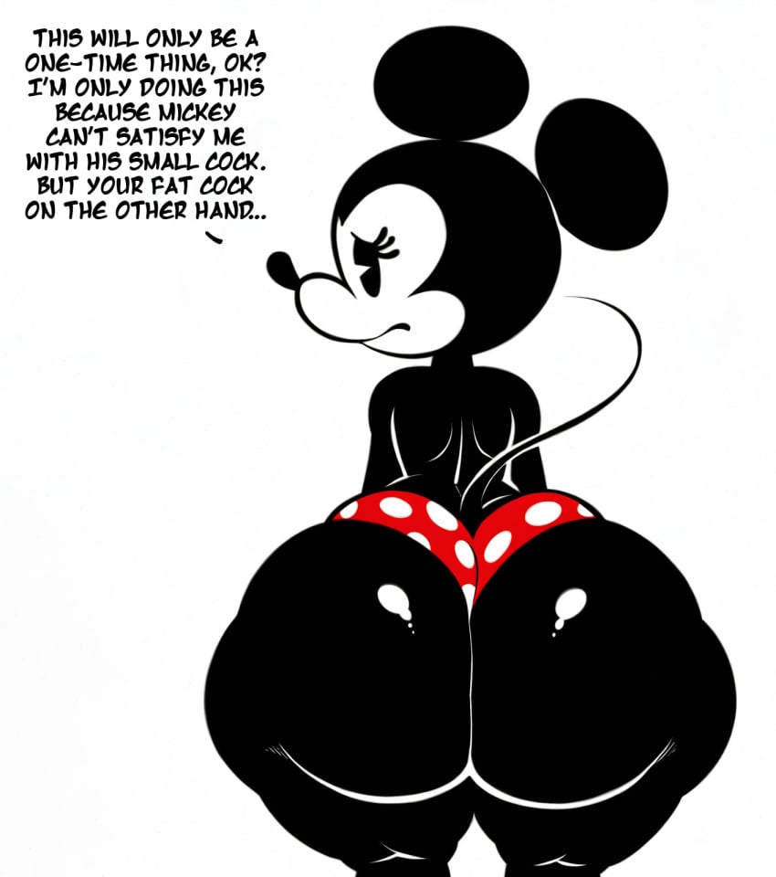 ai_generated big_ass disney female furry huge_ass minnie_mouse partially_clothed pinup smesh_(artist) underwear