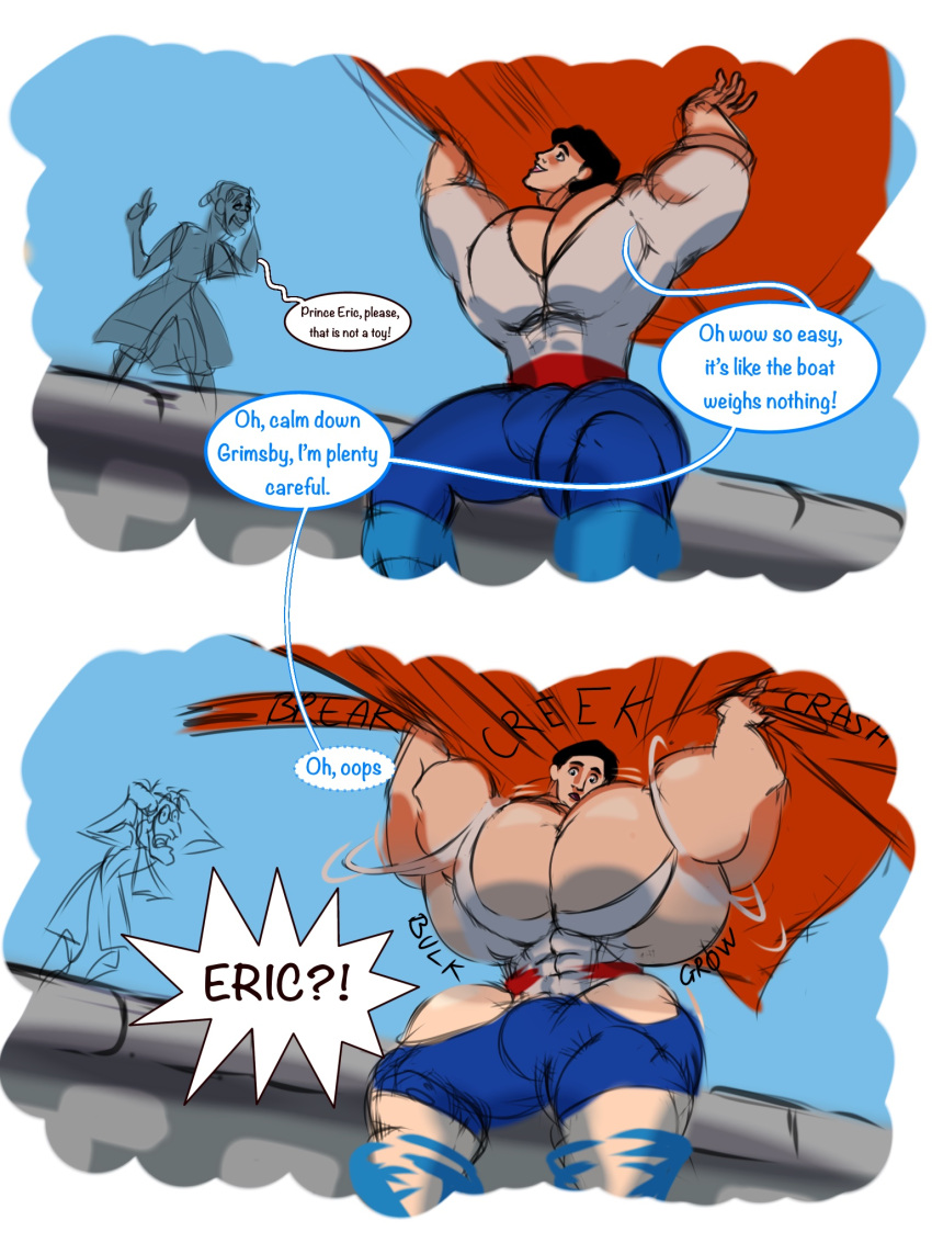 disney hyper_muscles muscle_growth prince_eric the_blue_carrot the_little_mermaid