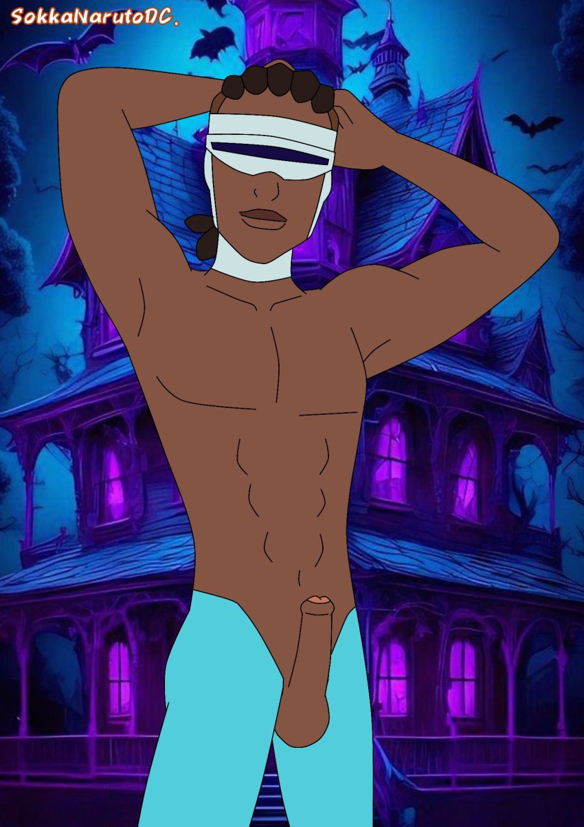 armpit armpits braided_hair dc dc_comics frozone_(costume) gay halloween halloween_costume haunted_house nsfw shirtless sokkanarutodc static_shock static_shock_(young_justice) yaoi young_justice young_justice:_invasion young_justice:_outsiders