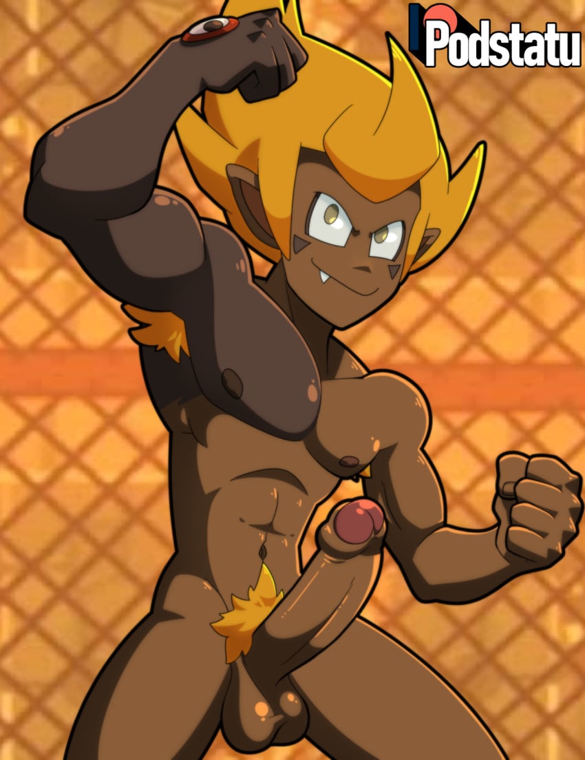 ankama armpit_hair armpits big_penis boxing_ring casual_exposure casual_nudity dofus erect_penis erection fighter fighting_pose fighting_stance gay indecent_exposure iop male male_only muscular muscular_male orange_hair orange_pubic_hair podstatu public_exposure public_nudity rubilax tan_body tanned_skin tristepin wakfu yaoi