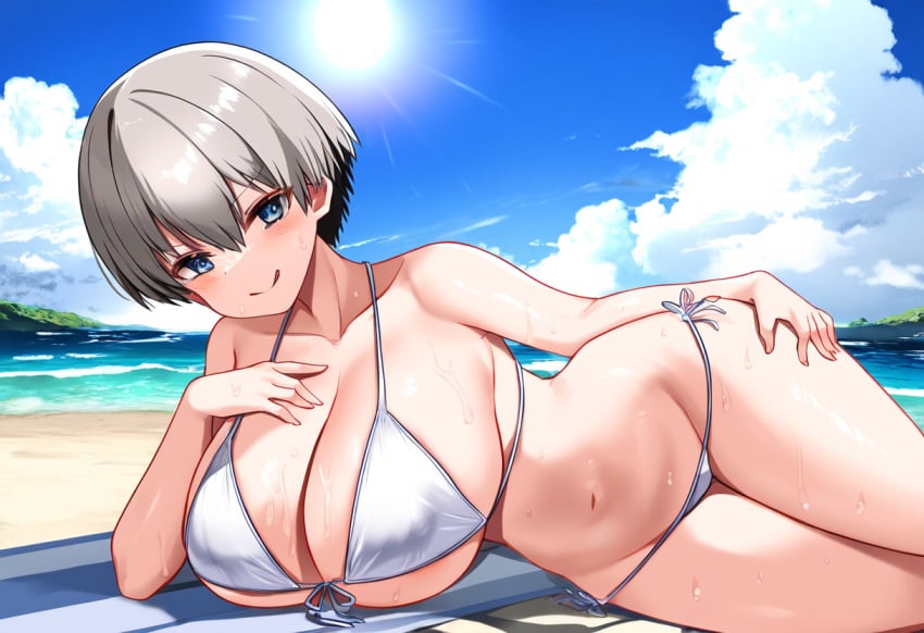 1girls ai_generated beach big_ass big_breasts big_butt bikini blush blushing_female blushing_profusely bubble_ass bubble_butt cleavage deep_cleavage dripping female female_only from_side hand_on_breast hand_on_chest hand_on_own_thigh hand_on_thigh huge_ass huge_breasts large_breasts looking_at_viewer massive_breasts narrow_waist on_side open_mouth posing posing_for_the_viewer seductive seductive_look seductive_smile self_upload sweatdrop sweating sweaty sweaty_body sweaty_breasts sweaty_butt thick_thighs uzaki-chan_wa_asobitai! uzaki_hana wide_hips yeetyboi5000