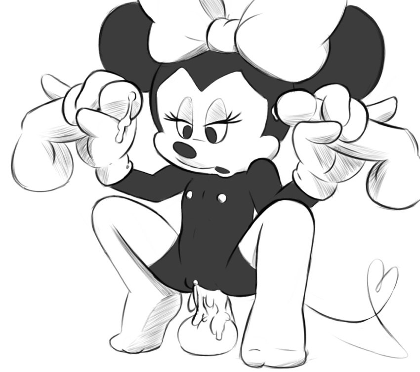 anthro anthro_only cum disney female furry handjob leaking_cum male masturbation minnie_mouse penis public_domain pussy stockings zennyc