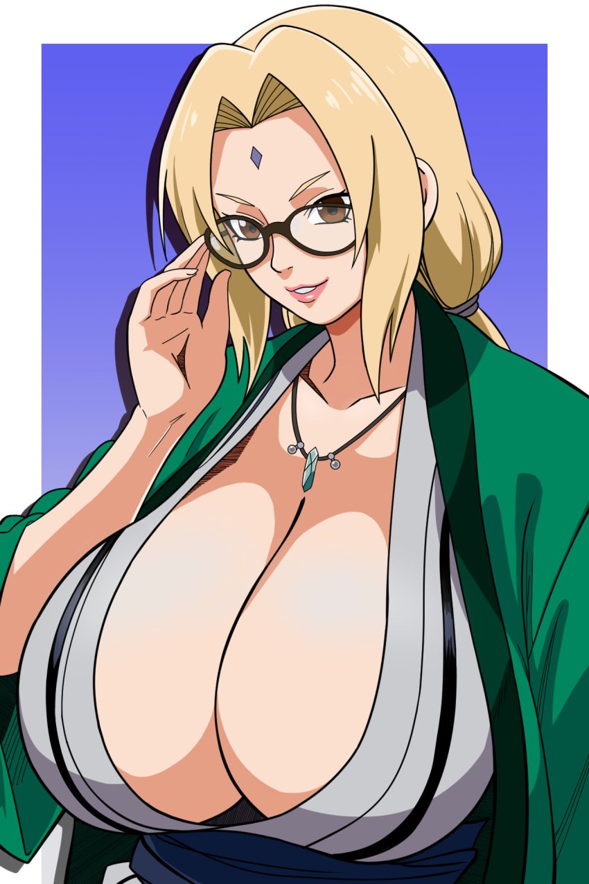 1girls adjusting_glasses bbw big_breasts blonde_hair boobs boruto:_naruto_next_generations breast_focus breasts brown_eyes busty cleavage clothed clothing color female female_focus female_only forehead_jewel forehead_mark fully_clothed gilf glasses hair hair_ribbon hi_res high_resolution highres huge_breasts inner_sideboob jewelry kimono large_breasts light-skinned_female light_skin lips lipstick looking_at_viewer loose_clothes makeup mature mature_female mature_woman milf naruto naruto:_the_last naruto_(classic) naruto_(series) naruto_shippuden necklace neckwear oppai pale-skinned_female pale_skin pigtails pink_lips pink_lipstick pinup presenting_breasts ribbon robe saraphon_(artist) shounen_jump shueisha skimpy skimpy_clothes smile smiling smiling_at_viewer solo solo_female solo_focus tied_hair tsunade tsunade_(naruto) upper_body very_high_resolution voluptuous voluptuous_female weekly_shonen_jump yukata