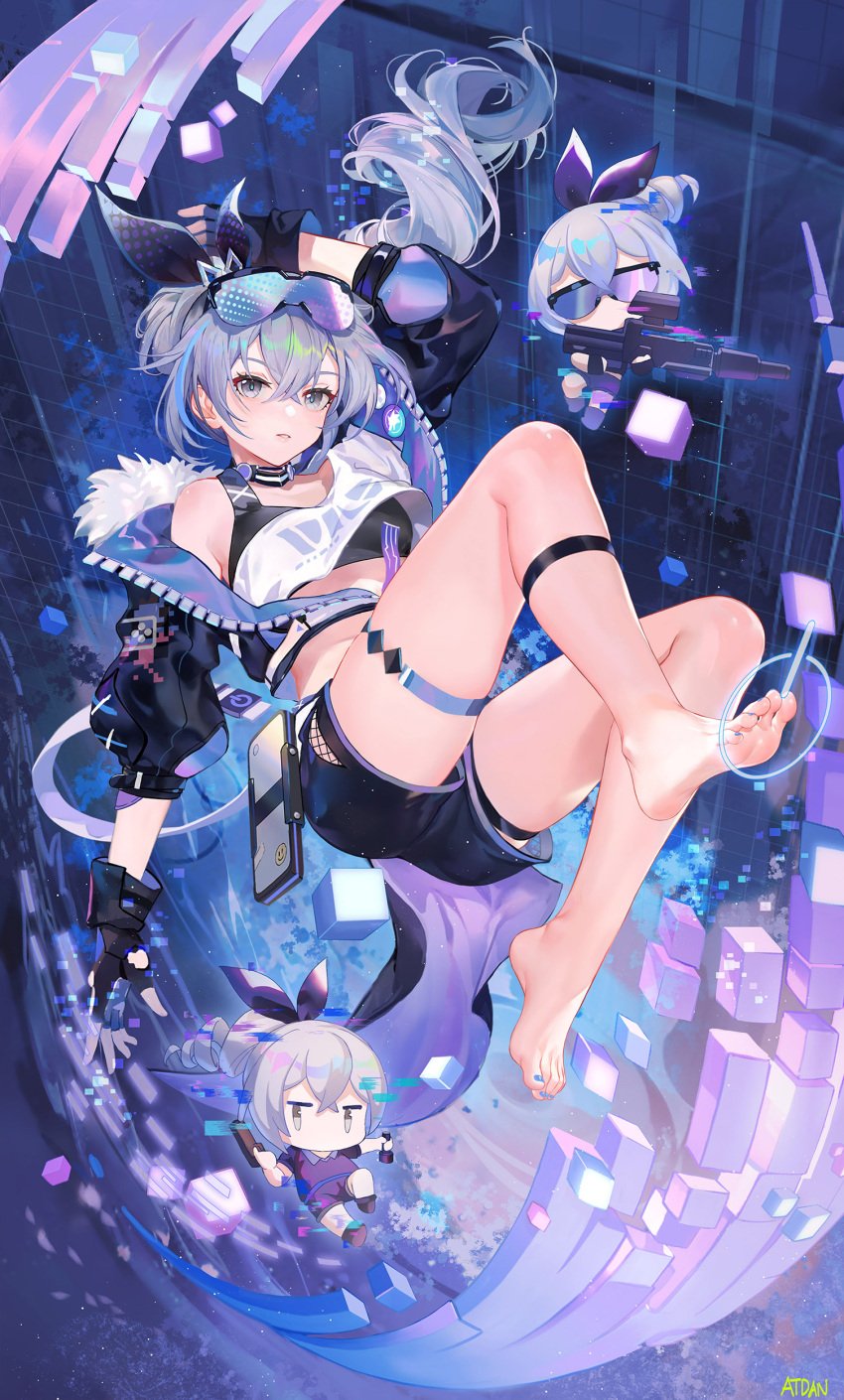 atdan bare_knees bare_legs bare_shoulders bare_thighs barefoot blue_nail_polish e-girl egirl feet feet_focus fishnet fishnet_thighhighs fishnets foot_fetish foot_focus gamer_girl goth goth_girl gothic_lolita grey_eyes grey_hair honkai:_star_rail hoyoverse leg_ring legs legs_up mihoyo perfect_feet polish seductive seductive_pose silver_eyes silver_hair silver_wolf_(honkai:_star_rail) soles thick_thighs thighhighs thighs