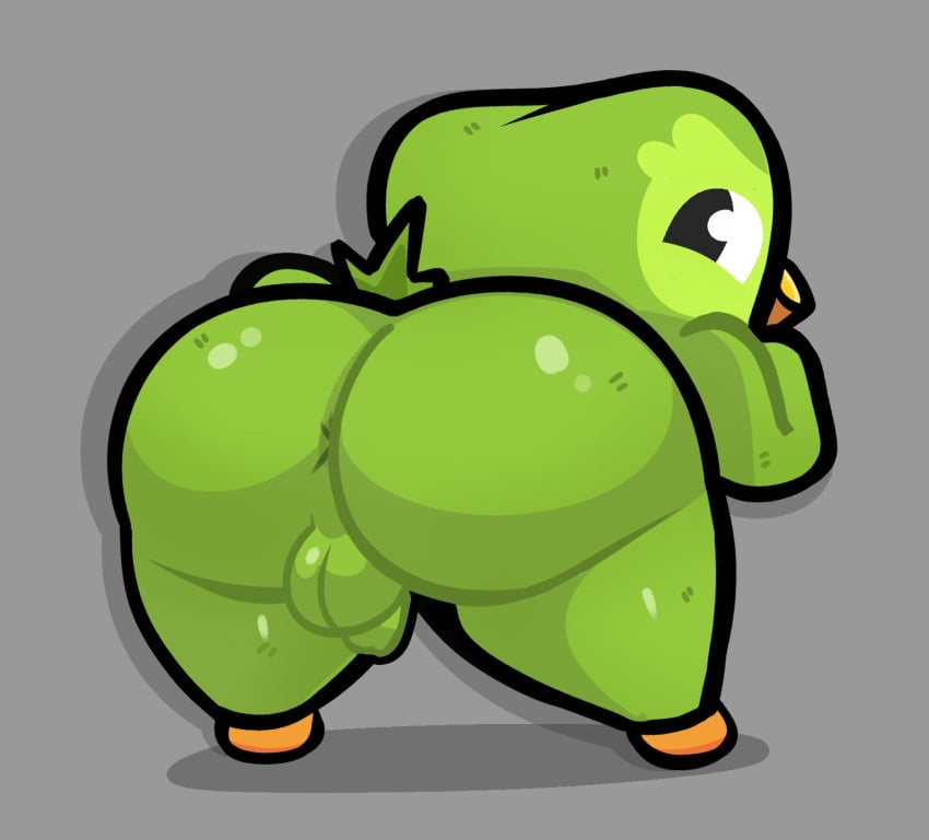 1male ass big_ass big_ass_(male) big_butt bird completedlemon duo_(duolingo) duolingo femboy furry gay male_only non-human sketchylimesliv small_penis solo solo_male toony