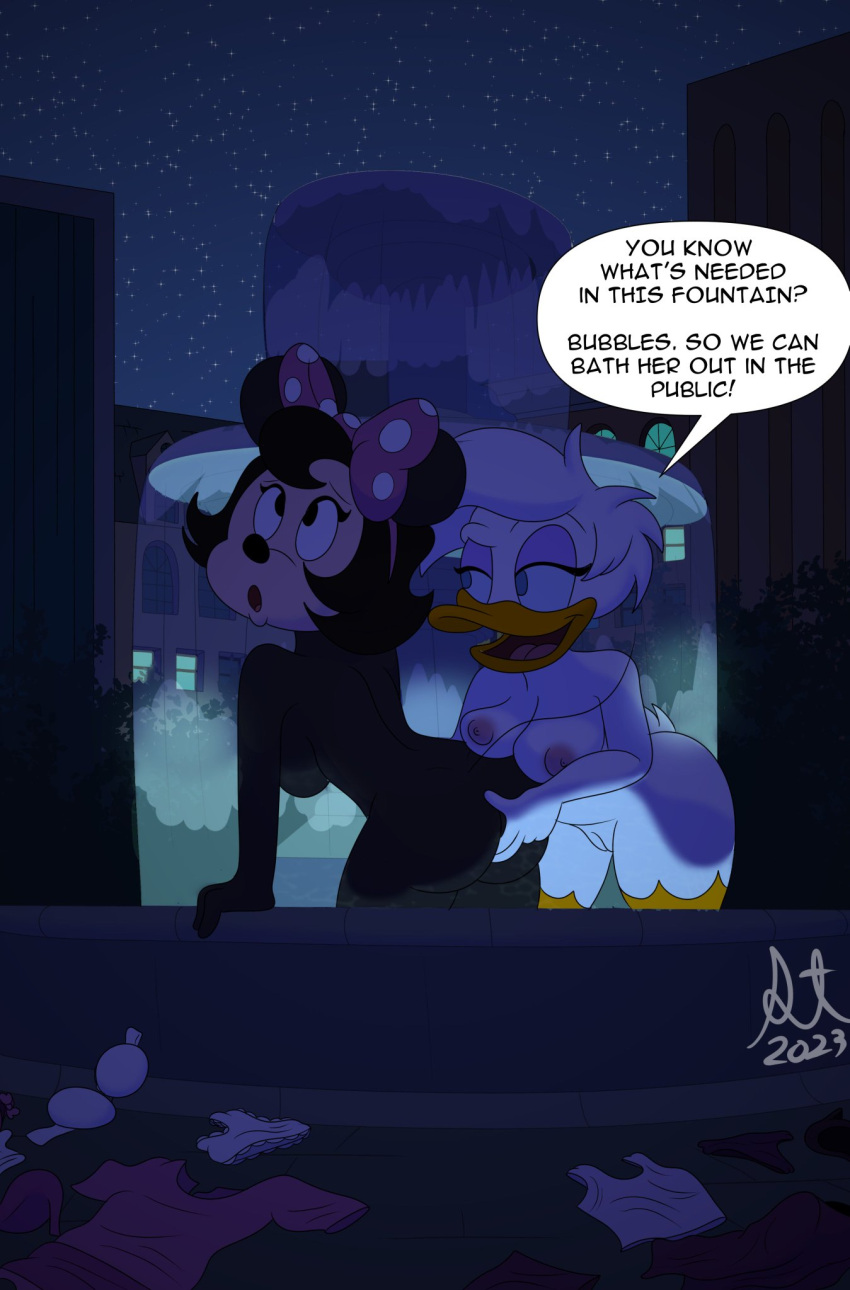 ass breasts daffytitanic daisy_duck disney minnie_mouse pussy yuri