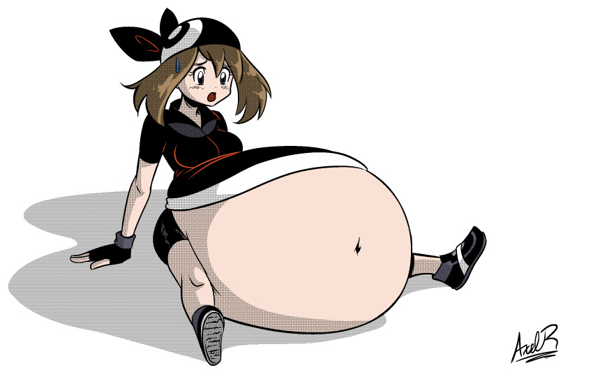 1girls axel-rosered bbw belly_overhang big_belly big_female chubby chubby_female color_edit colored embarrassed fat fat_female fat_fetish fat_girl fat_woman fatty large_female may_(pokemon) obese obese_female overweight overweight_female paintmeanon plump pokemon pokemon_rse weight_gain